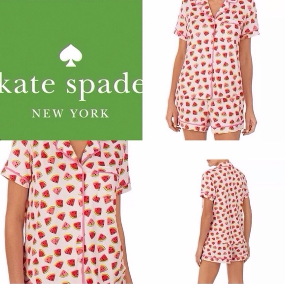 kate spade Other - New Kate Spade Sleepwear Short-Sleeve Modal Jersey Notch Collar Boxer PJ Set